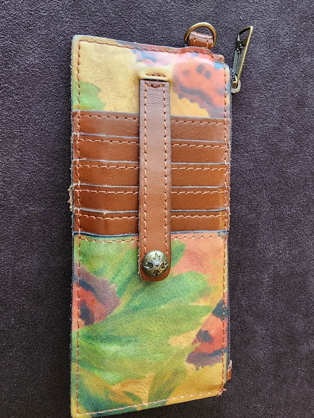 Patricia Nash Alanna Floral Leather Slim Card Case Wristlet Wallet